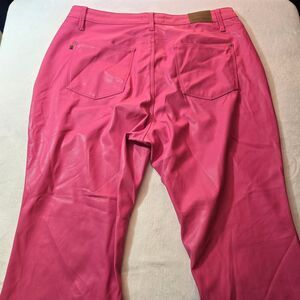 NWOT Judy Blue Size 20W Hot Pink Faux Leather Straight Leg Pants